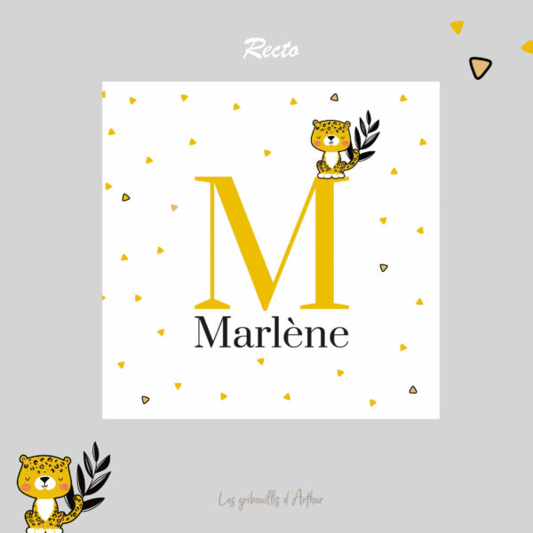 Le faire part - Petit léopard est la pièce maitresse de la papeterie qui accompagne l’arrivée de bébé. Vous êtes fier de partager cette naissance avec vos proches