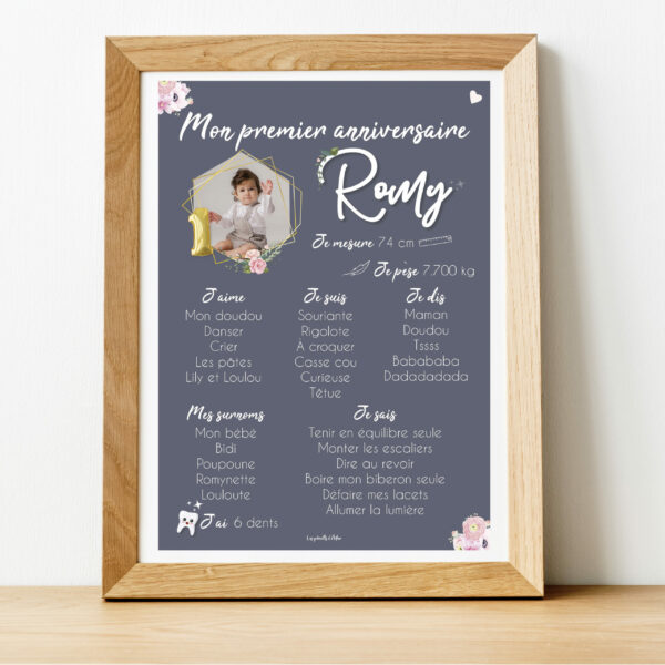 Affiche anniversaire Girly violet