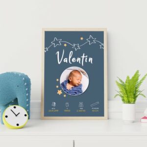 Affiche naissance collection Valentin