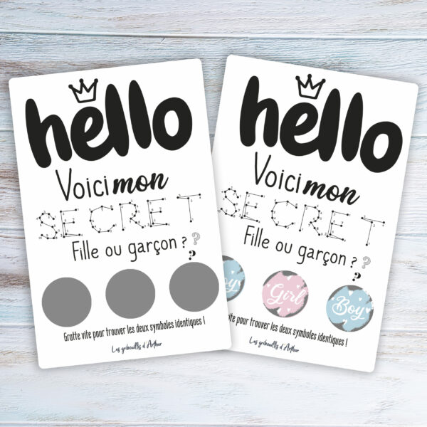 Carte à gratter bébé est un garçon – Jeu à gratter pour révéler le sexe de bébé