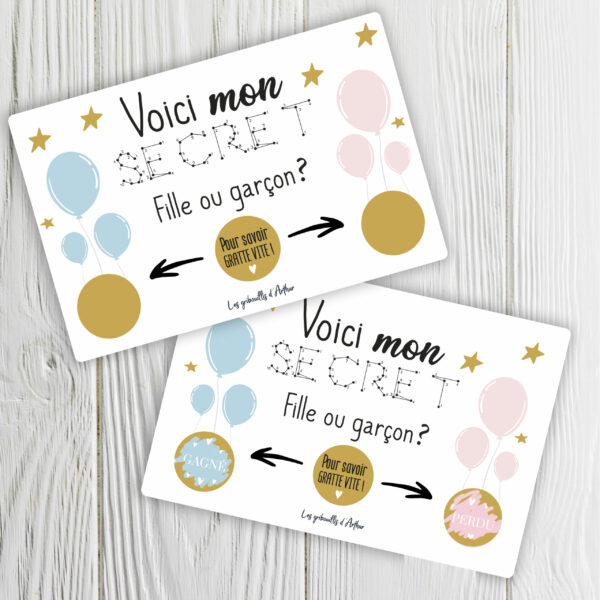 Carte à gratter c’est un garçon – Jeu pour révéler le sexe de bébé