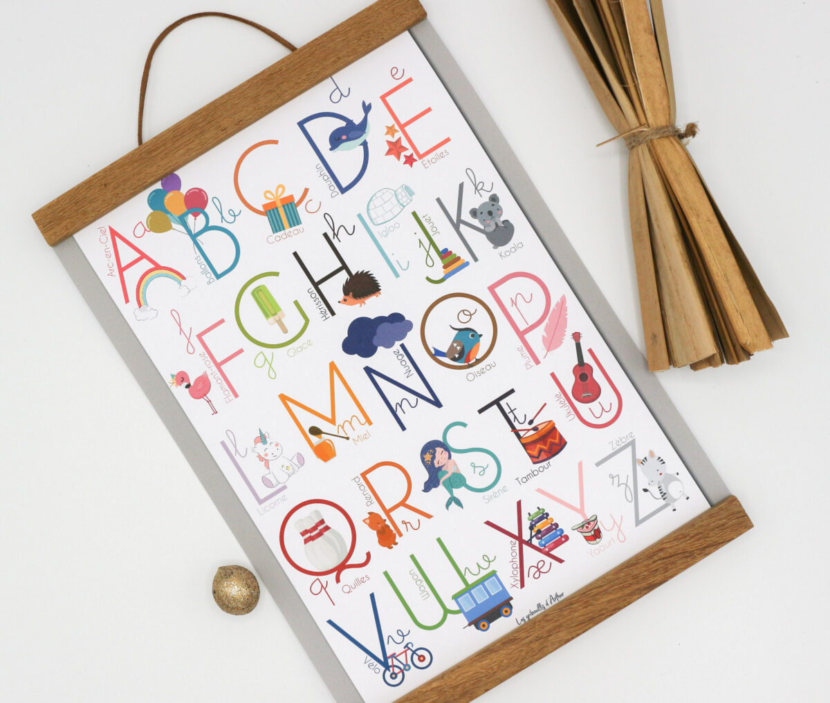 Apprendre en s'amusant ! L'affiche abécédaire est parfaite pour les jeunes enfants qui découvrent les lettres de l’alphabet.