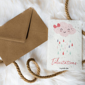 carte a planter naissance rose félicitations