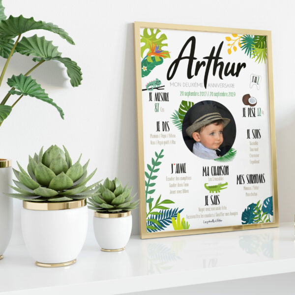 Affiche anniversaire / Thème Tropical Coco Croco