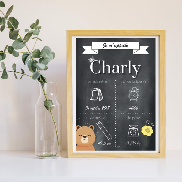 Affiche naissance / Charly