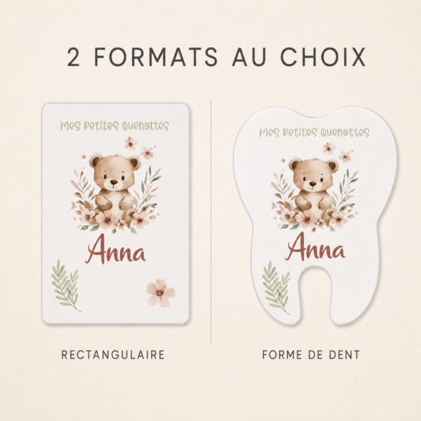 Finitions disponibles pour une carte quenottes personnalisée
