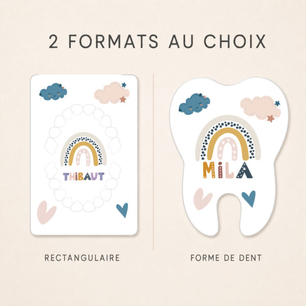 Carte quenottes personnalisée – Arc en ciel
