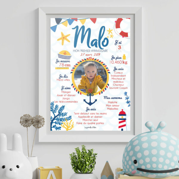 Affiche anniversaire / Thème Matelot