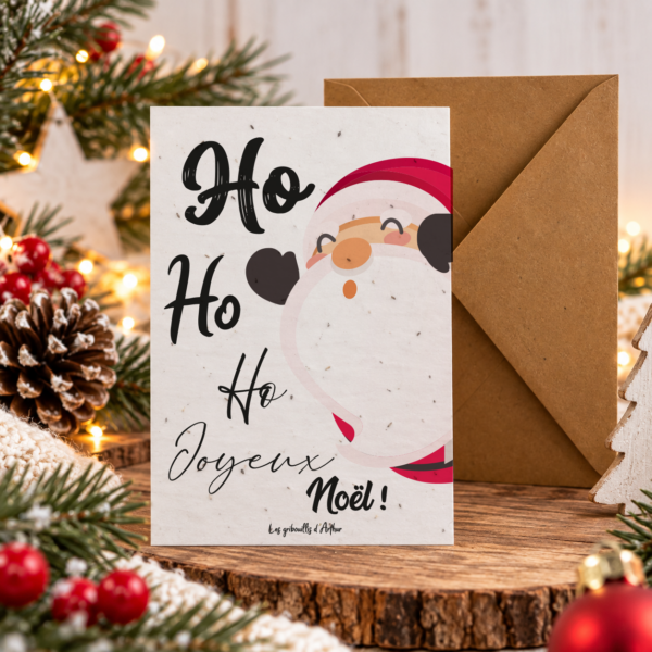 Carte à planter Ho Ho Ho Père Noël – Mélisse citronnelle
