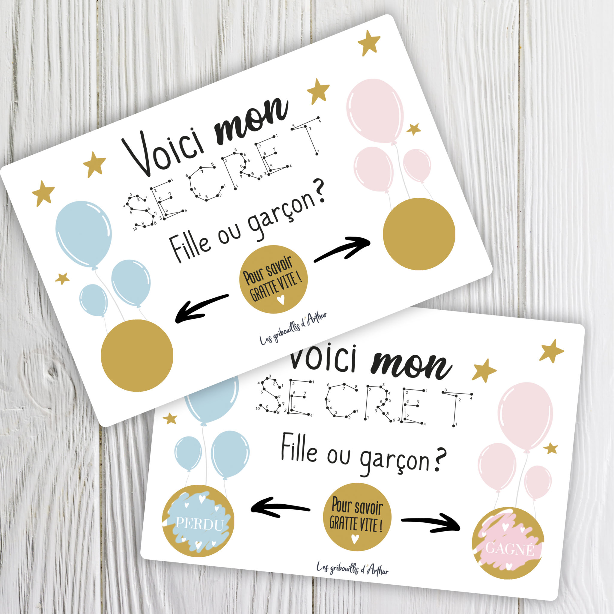 Carte à Gratter C Est Une Fille Jeu Pour Révéler Le Sexe De Bébé Les Gribouillis D Arthur