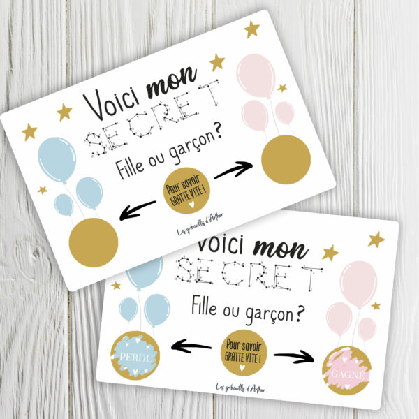 carte à gratter annonce c'est une flle