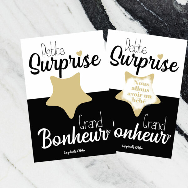 Carte à gratter annonce grossesse – Jeu pour annoncer une naissance