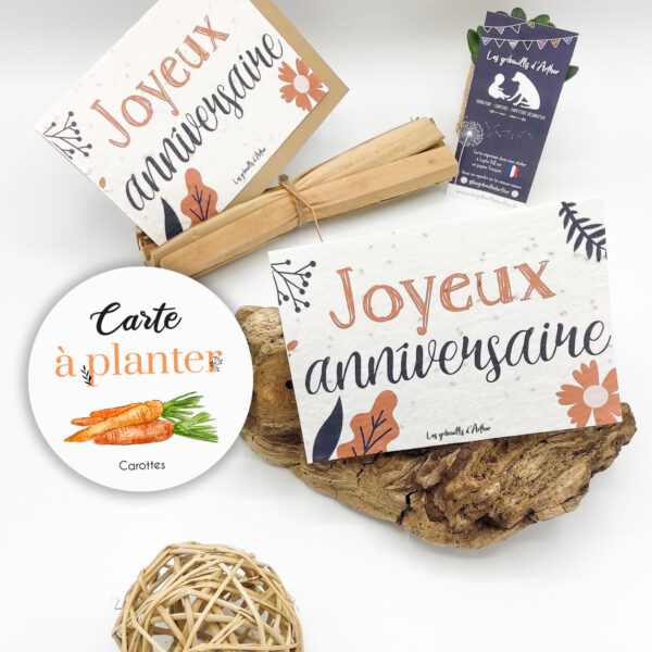 Envoyez le jardin de vos vœux avec la Carte à planter Jardin carottes, pour souhaiter un joyeux anniversaire authentique et qui a de la saveur !