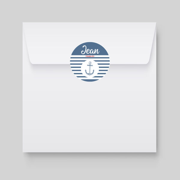 Choisissez des étiquettes à enveloppes Thème marin pour une papeterie de naissance harmonieuse et créer l'émotion dès la réception du courrier !