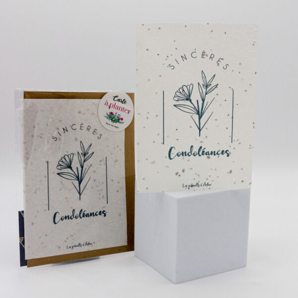 Carte à planter "Sincères Condoléances"