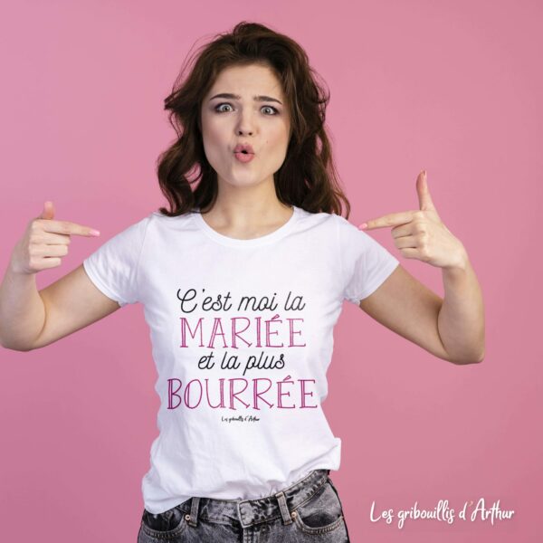 Des T-Shirt EVJF 'C'est moi la mariée...' personnalisés, drôles et décalés, pour fêter la future mariée ! Ils votre soirée mémorable!