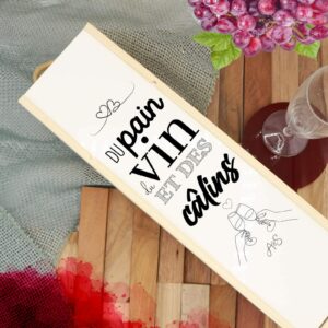 Coffret "Du pain, du vin et des câlins"  Boîte de bouteille de vin