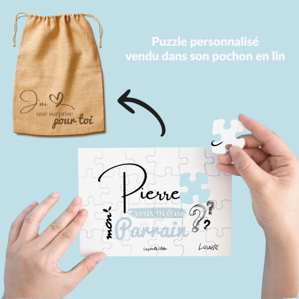 Puzzle demande "Veux tu être mon parrain"
