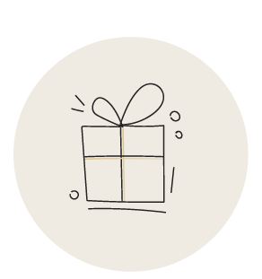 Icône Cadeaux emballé pour la page "Visiter la boutique" illustre la catégorie Occasions Diverse