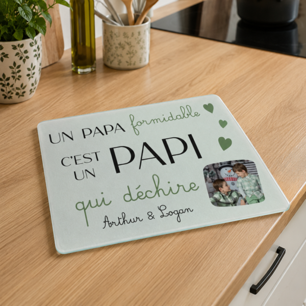 Planche à découper personnalisée Papi – Avec photo