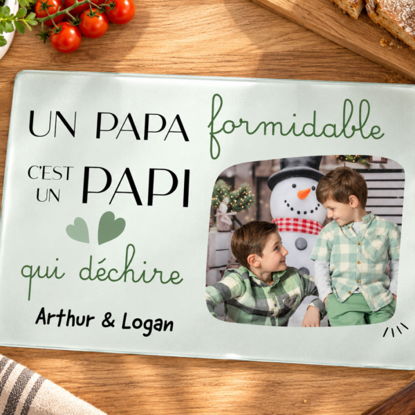 Planche à découper personnalisée Papi – Avec photo