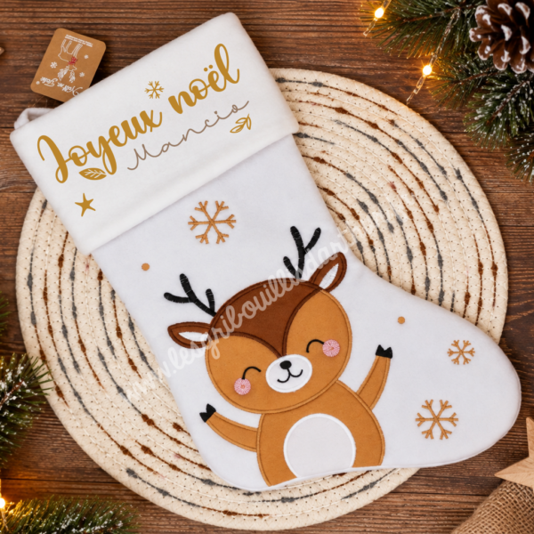 Chaussette de Noël - Personnalisée avec le prénom – Motif Reine