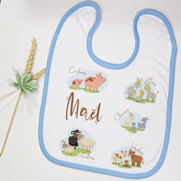 Bavoir enfant personnalisé Animaux de la ferme