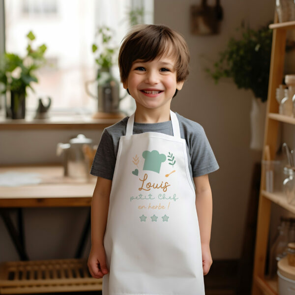 Tablier petit garçon personnalisé Petit Chef