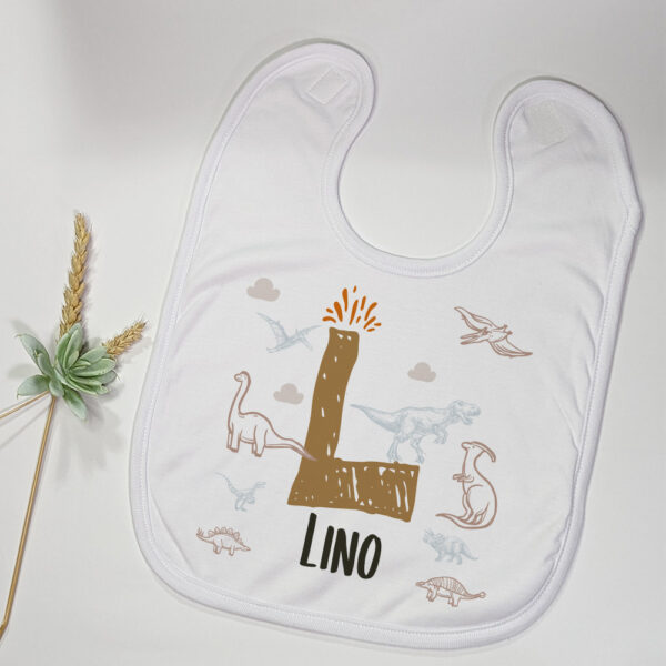 Bavoir enfant personnalisé dinosaures