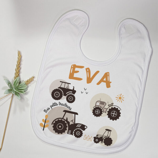 Bavoir enfant personnalisé tracteurs