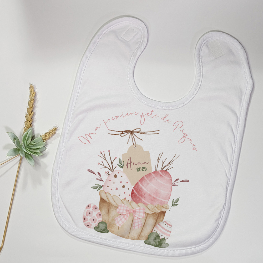 Bavoir enfant personnalisé Œufs de Pâques