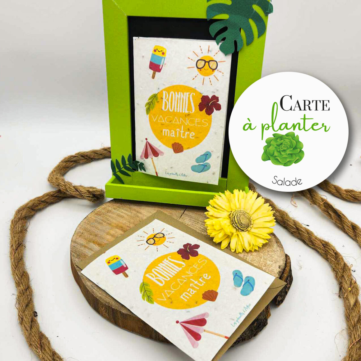 Carte à planter – Bonnes vacances maître