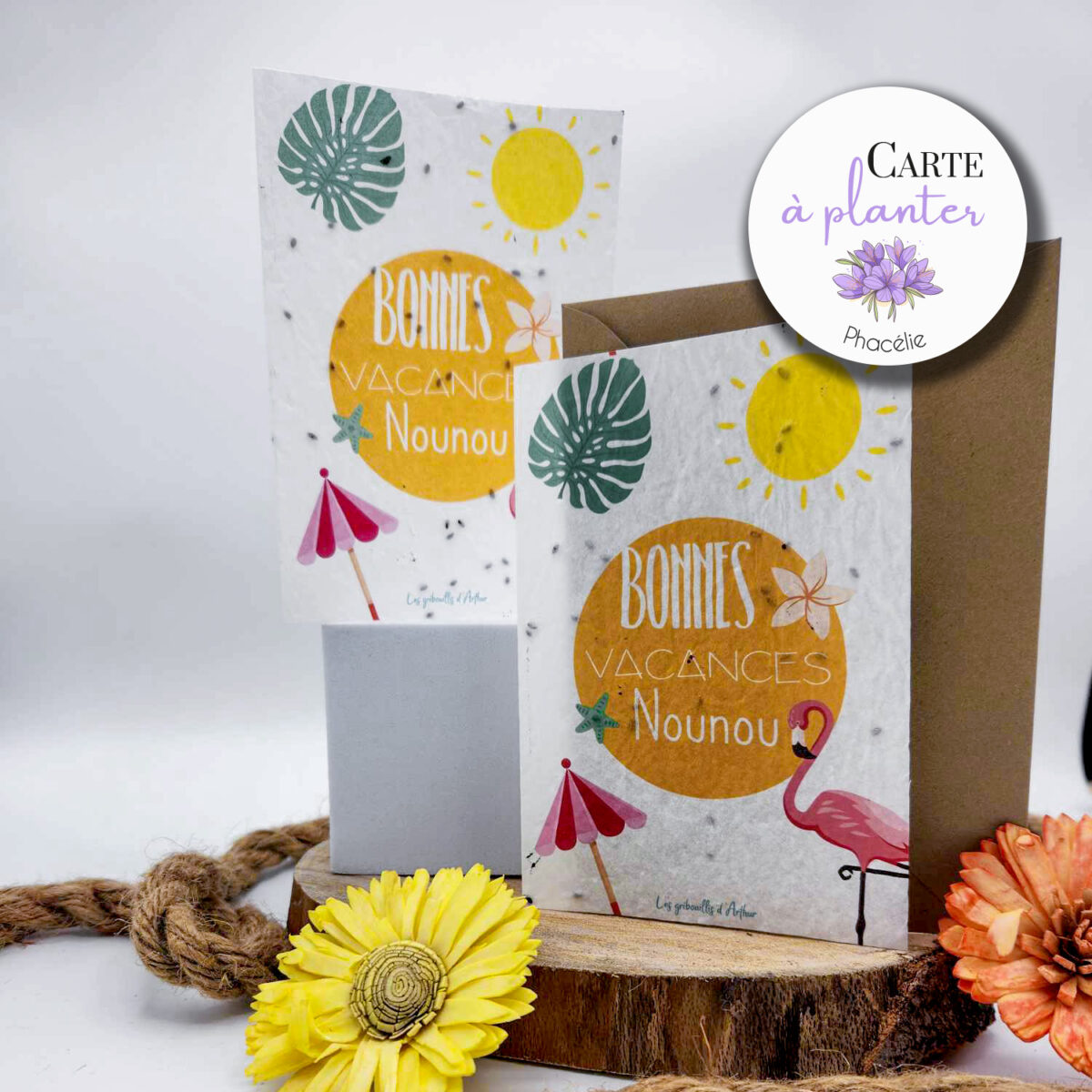 Carte à planter – Bonnes vacances nounou