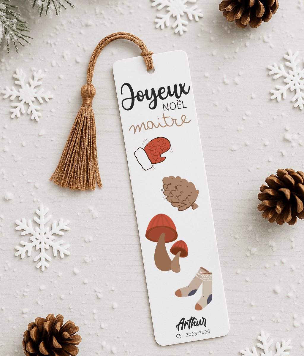 Marque JOYEUX NOËL personnalisé – Cadeau original pour la maître d’école
