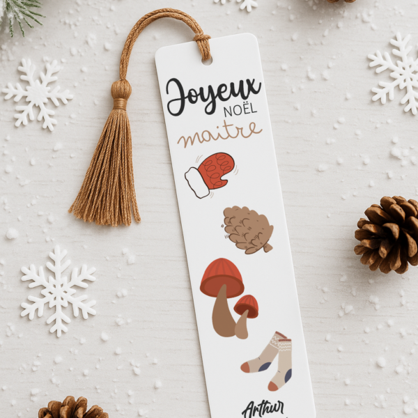 Marque JOYEUX NOËL personnalisé – Cadeau original pour la maître d’école