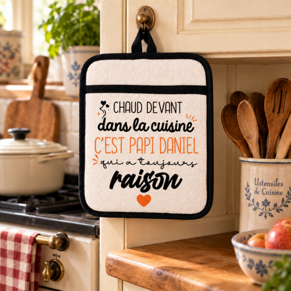 Manique personnalisée Papi – Cadeau fête des grands-pères
