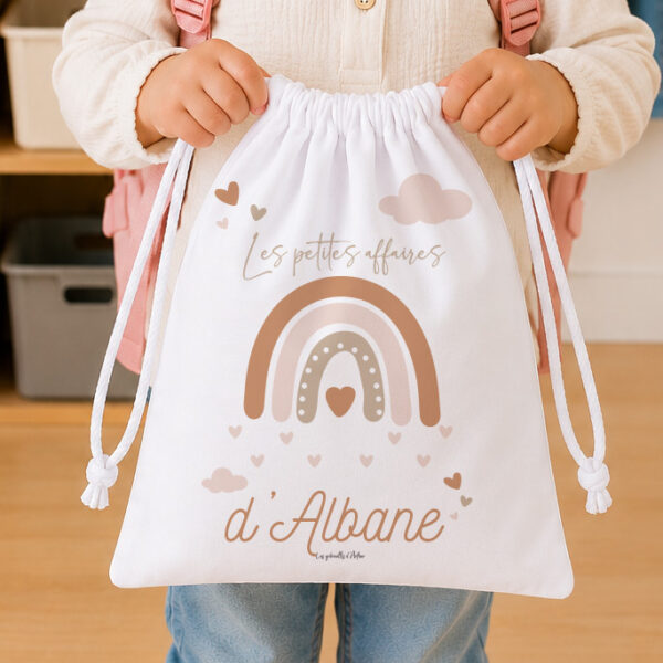 Pochon enfant personnalisé – Arc-en-ciel