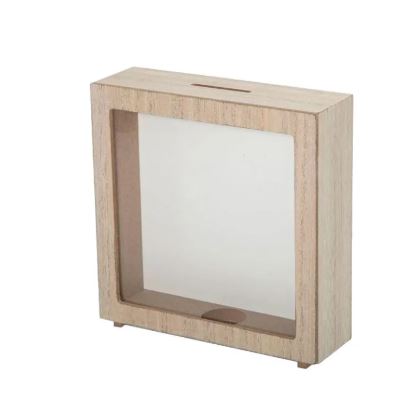 Tirelire personnalisée en bois naturel