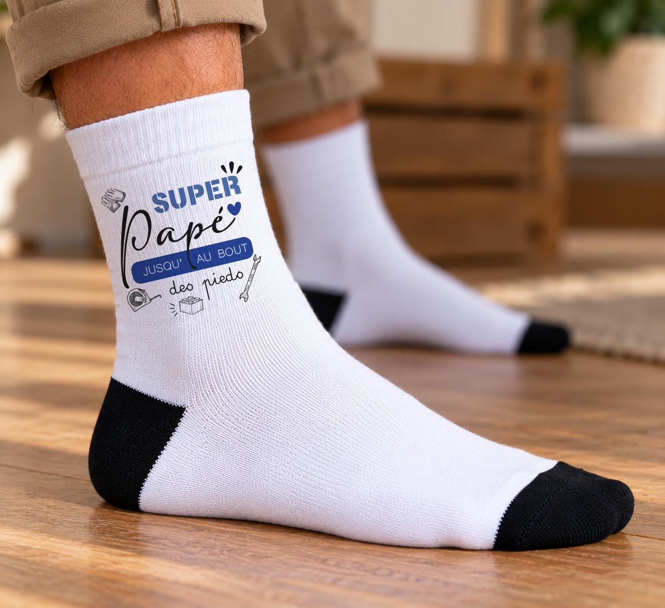 Chaussettes personnalisées avec surnom du grand-père – Cadeau Papi – Image 2