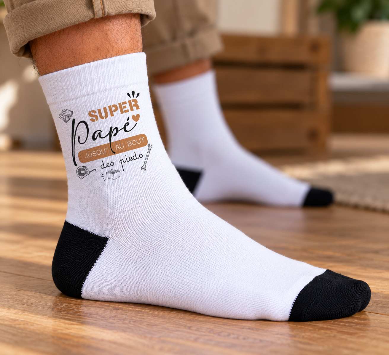 Chaussettes personnalisées avec surnom du grand-père – Cadeau Papi