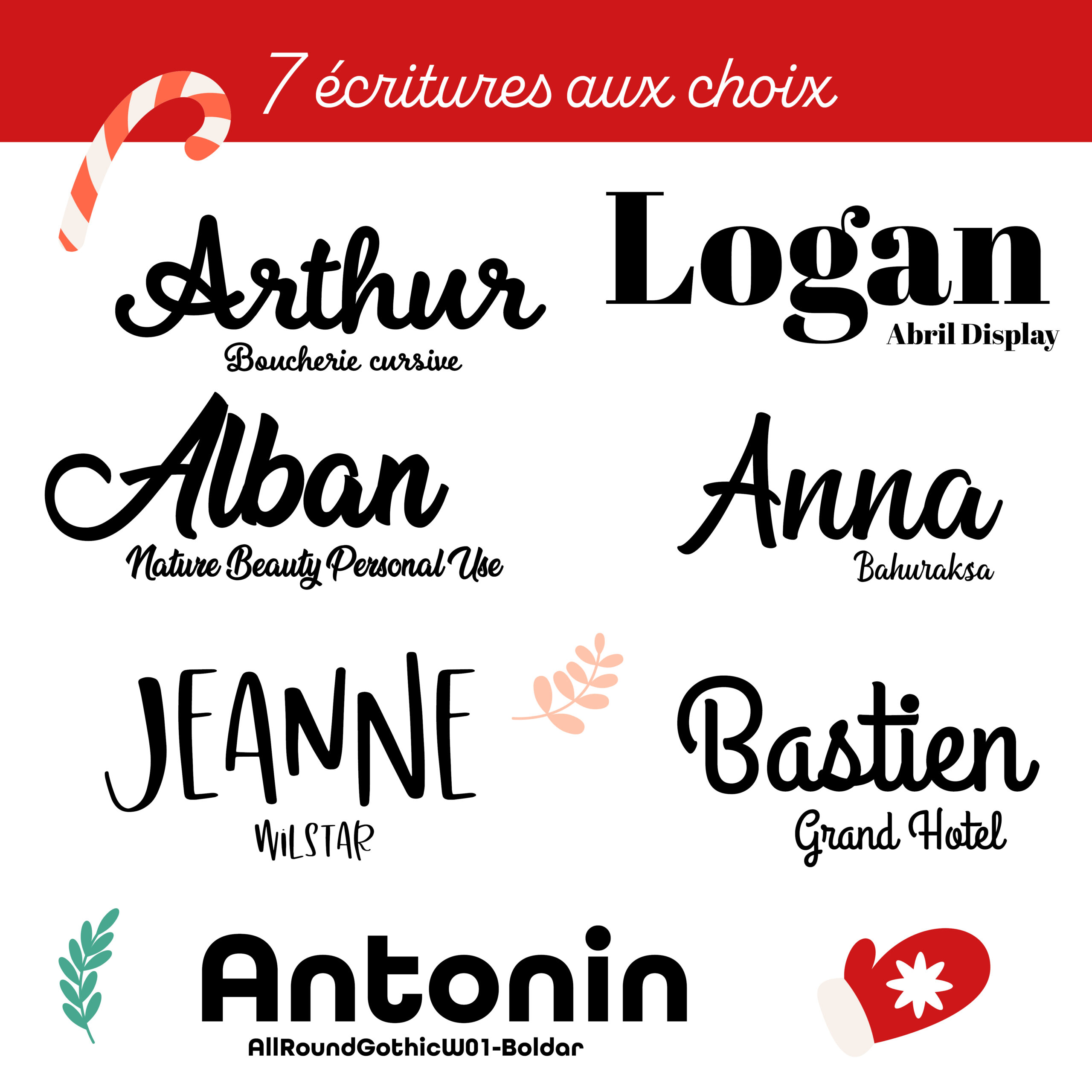 Chaussette de Noël - Personnalisé au prénom - Père Noël – Image 3